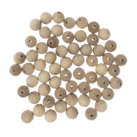 Unvarnished Wooden Beads 12mm 60 Pack image number 1