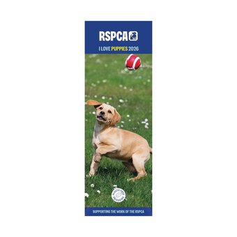 RSPCA I Love Puppies Slim Calendar 2026
