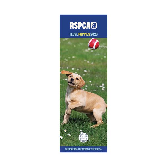 RSPCA I Love Puppies Slim Calendar 2026 image number 1