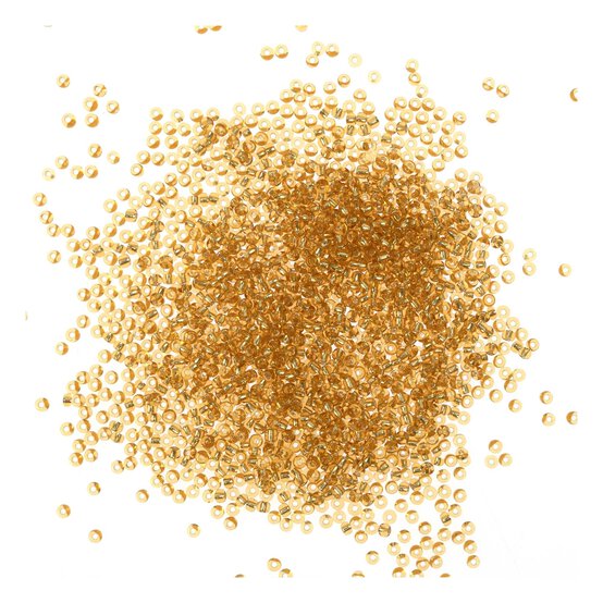 Gold Silver-Lined Seed Beads 3mm 50g image number 1