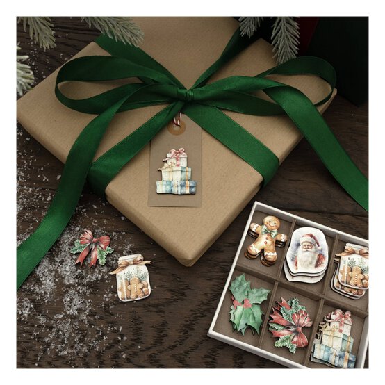 Gingerbread and Santa Wooden Toppers 24 Pack image number 2