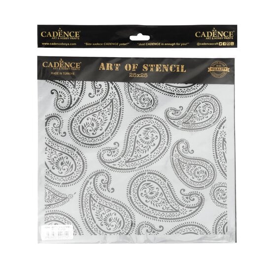 Cadence Paisley Home D&eacute;cor Stencil 25cm x 25cm image number 1