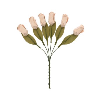 Soft Pink Tulip Wired Floral Picks 12cm 6 Pack