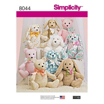 Simplicity Stuffed Animals Sewing Pattern 8044