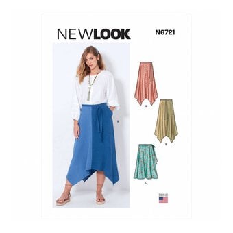 New Look Women's Skirt Sewing Pattern 6721 (10-22)