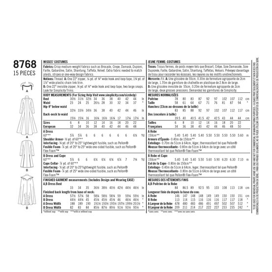Simplicity Fantasy Costume Sewing Pattern 8768 (6-14) image number 2