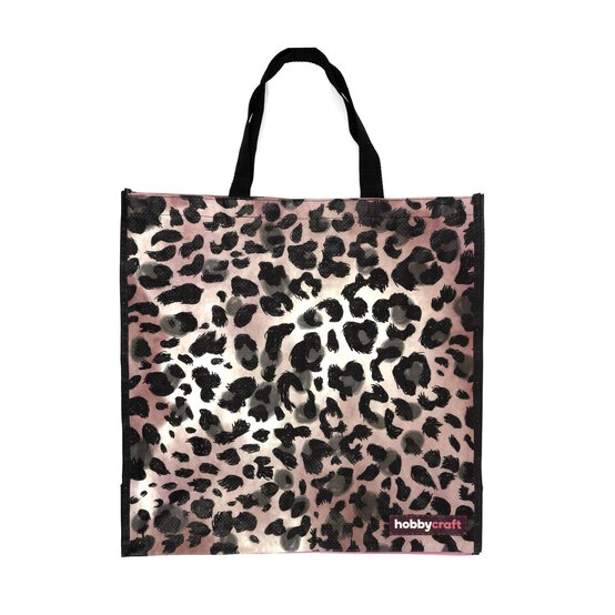 Pink Leopard Woven Bag for Life image number 2
