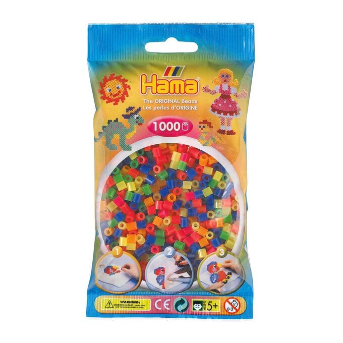 Hama Neon Beads 1000 Pieces image number 1