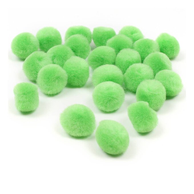 Bright Green Pom Poms 2cm 25 Pack Hobbycraft
