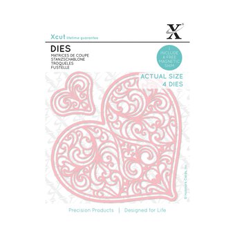Xcut Heart Swirl Cutting Die Set 4 Pieces