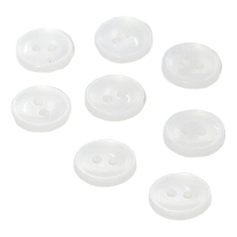 Hemline White Basic Shirt Blouse Button 8 Pack