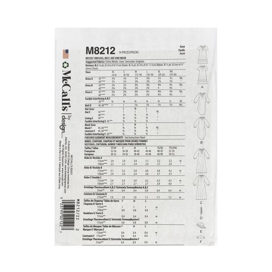McCall's Women's Dresses Sewing Pattern M8212 (ZZ L-XXL) image number 2