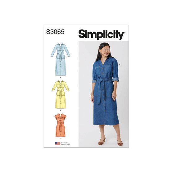 Simplicity Women's Dresses Sewing Pattern S3065 (W3 30W-38W) image number 1
