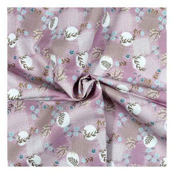 Vintage Haze Layered Botanical Cotton Fabric by the Metre