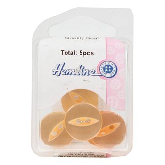Hemline Orange Basic Fish Eye Button 5 Pack