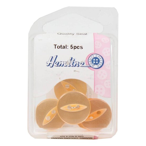 Hemline Orange Basic Fish Eye Button 5 Pack image number 2
