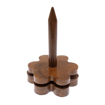 Flower-Shaped Wooden Yarn Holder 19cm