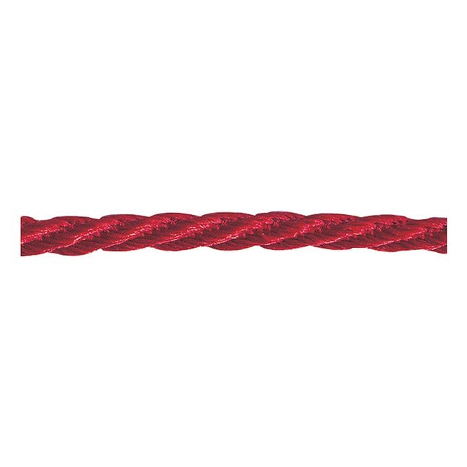 Berisfords Red Barley Twist Rope by the Metre image number 1