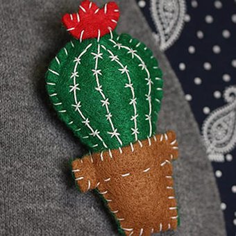 How to Make a Felt Cactus Brooch