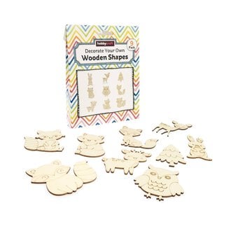 Decorate Your Own Woodland Animal Wooden Shapes 9 Pack