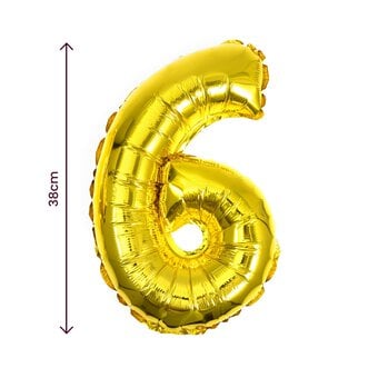 Gold Foil Number 6 Balloon
