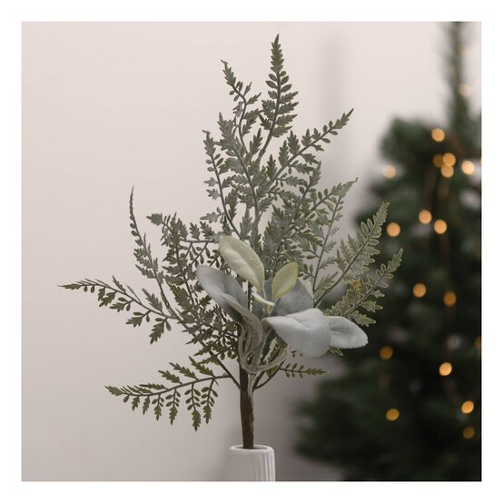 Flocked Greenery Stem 46cm image number 2