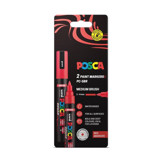 Uni-ball Posca Red PC-5BR Marker Pens 2 Pack image number 1