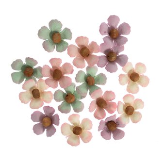 Fairy Garden Paper Flower Embellishments 15 Pieces