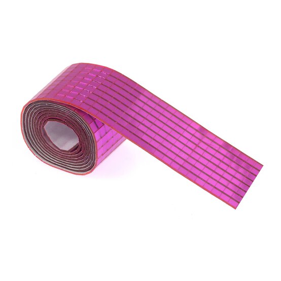 Fuchsia Mosaic Mirror Roll 1m image number 1