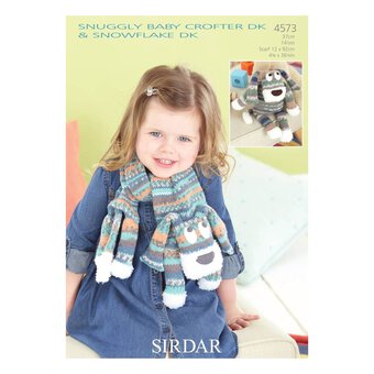 Sirdar Snuggly Baby Crofter and Snowflake DK Scarf and Toy Digital Pattern 4573