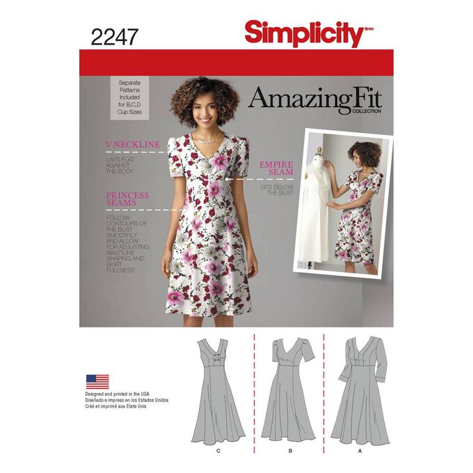 Simplicity Women's Fit Dress Sewing Pattern 2247 (20-28) image number 1