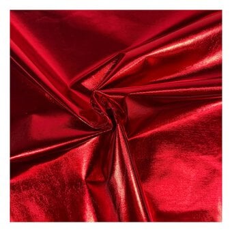 Red Slinky Foil Fabric by the Metre
