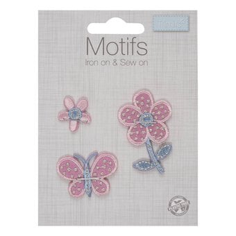 Trimits Flower and Butterfly Iron-On Patches 3 Pack image number 2