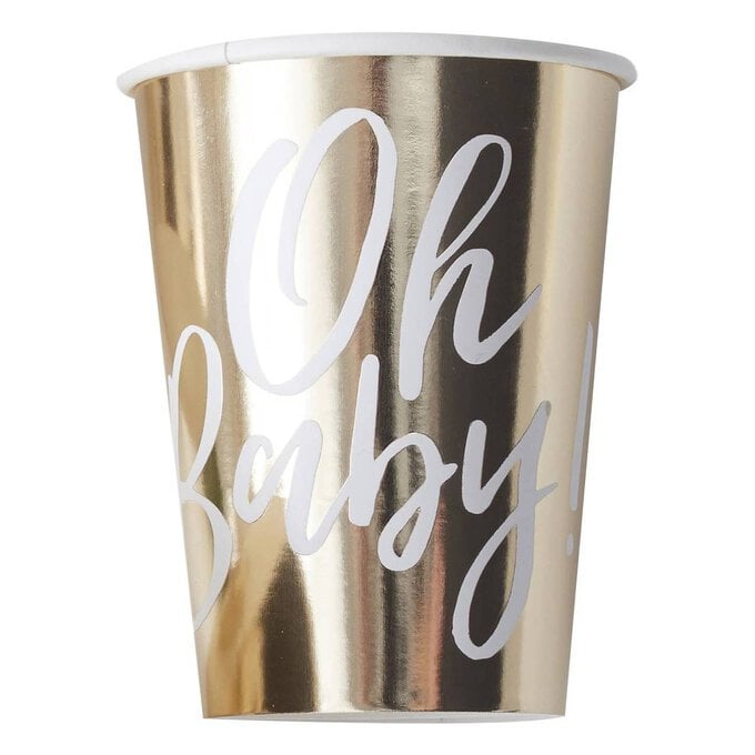 Ginger Ray Oh Baby Paper Cups 8 Pack image number 1