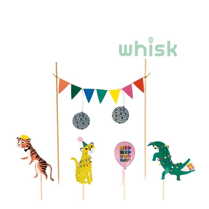 Whisk Animal Hip Hip Hooray Cake Toppers 5 Pieces image number 1