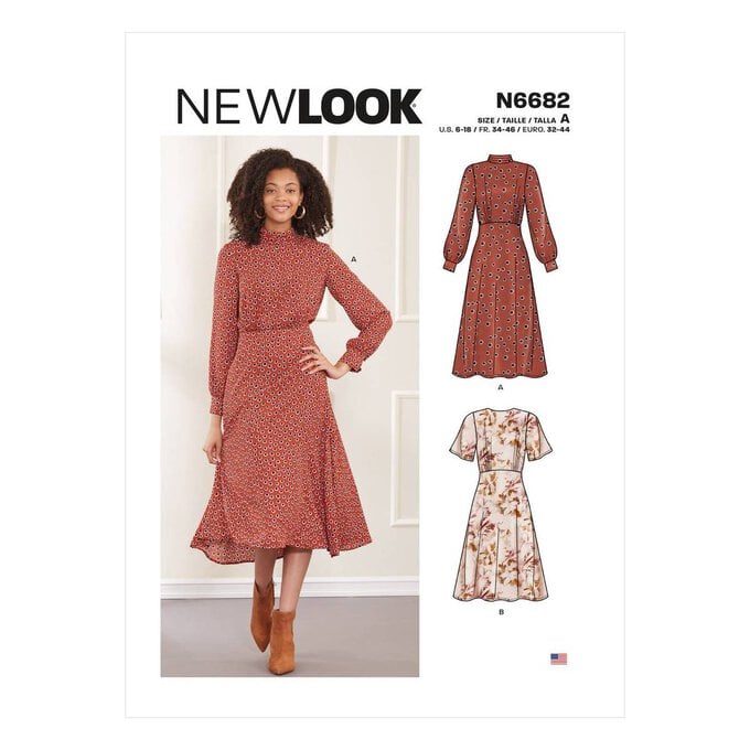 New Look Women's Dress Sewing Pattern N6682 (6-18) image number 1
