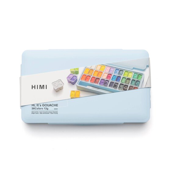HIMI Blue Twin Cups Gouache Set 12ml 36 Pack image number 1