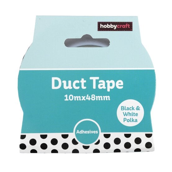 Black and White Polka Dot Duct Tape 48mm x 10m  image number 5