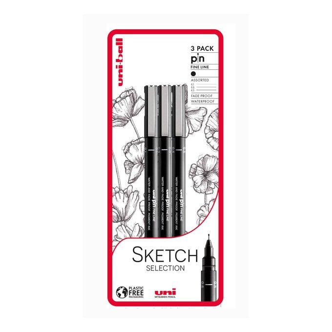 Uni-ball PIN Sketch Selection Fineliners 3 Pack image number 1