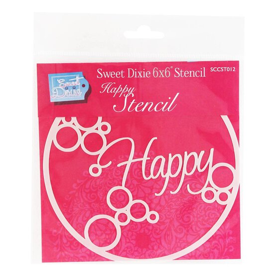 Sweet Dixie Happy Stencil 15cm x 15cm image number 1