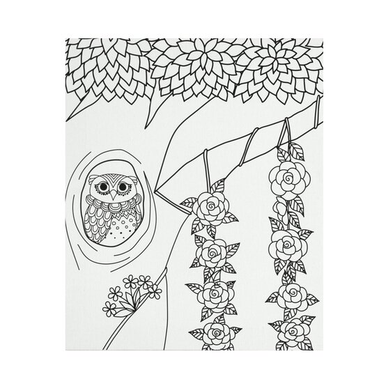 Owl Colour-in Canvas image number 1