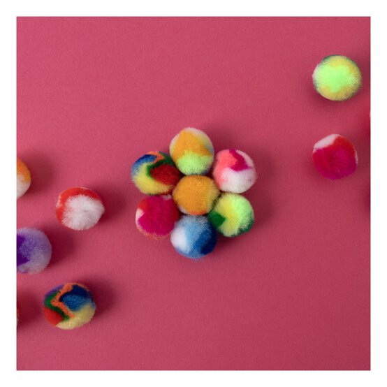 Rainbow Pom Poms 2cm 100 Pack image number 2