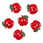 Trimits Red Apple Craft Buttons 6 Pieces image number 1