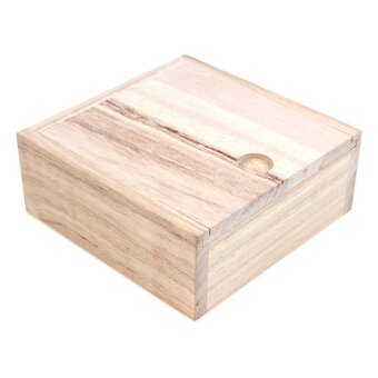 Wooden Box with Sliding Lid 12cm image number 2
