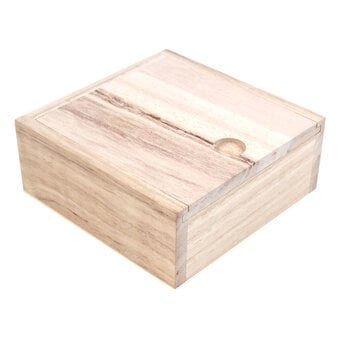 Sliding Flap Wooden Box 12cm