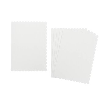 White Stamp Shaped Cards 5 x 7 Inches 6 Pack 