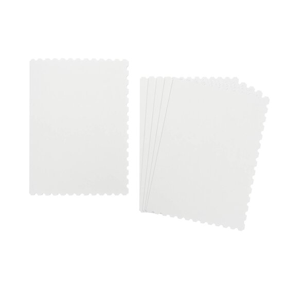 White Stamp Shaped Cards 5 x 7 Inches 6 Pack  image number 1
