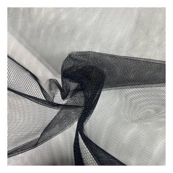 Black Nylon Dress Net Fabric by the Metre image number 2