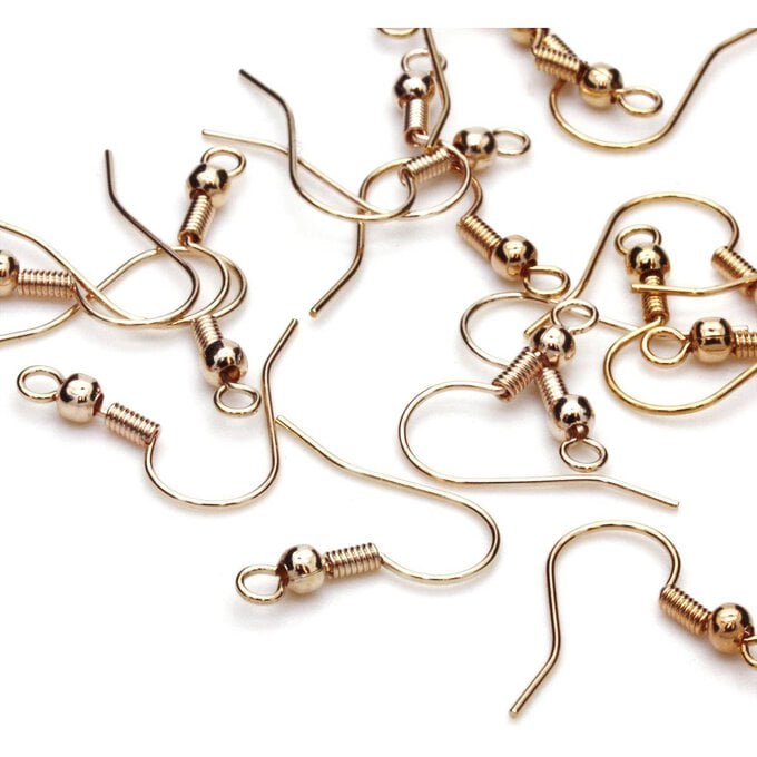 Beads Unlimited Rose Gold Plated Long Ballwire Fish Hooks 25 Pack image number 1