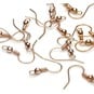 Beads Unlimited Rose Gold Plated Long Ballwire Fish Hooks 25 Pack image number 1